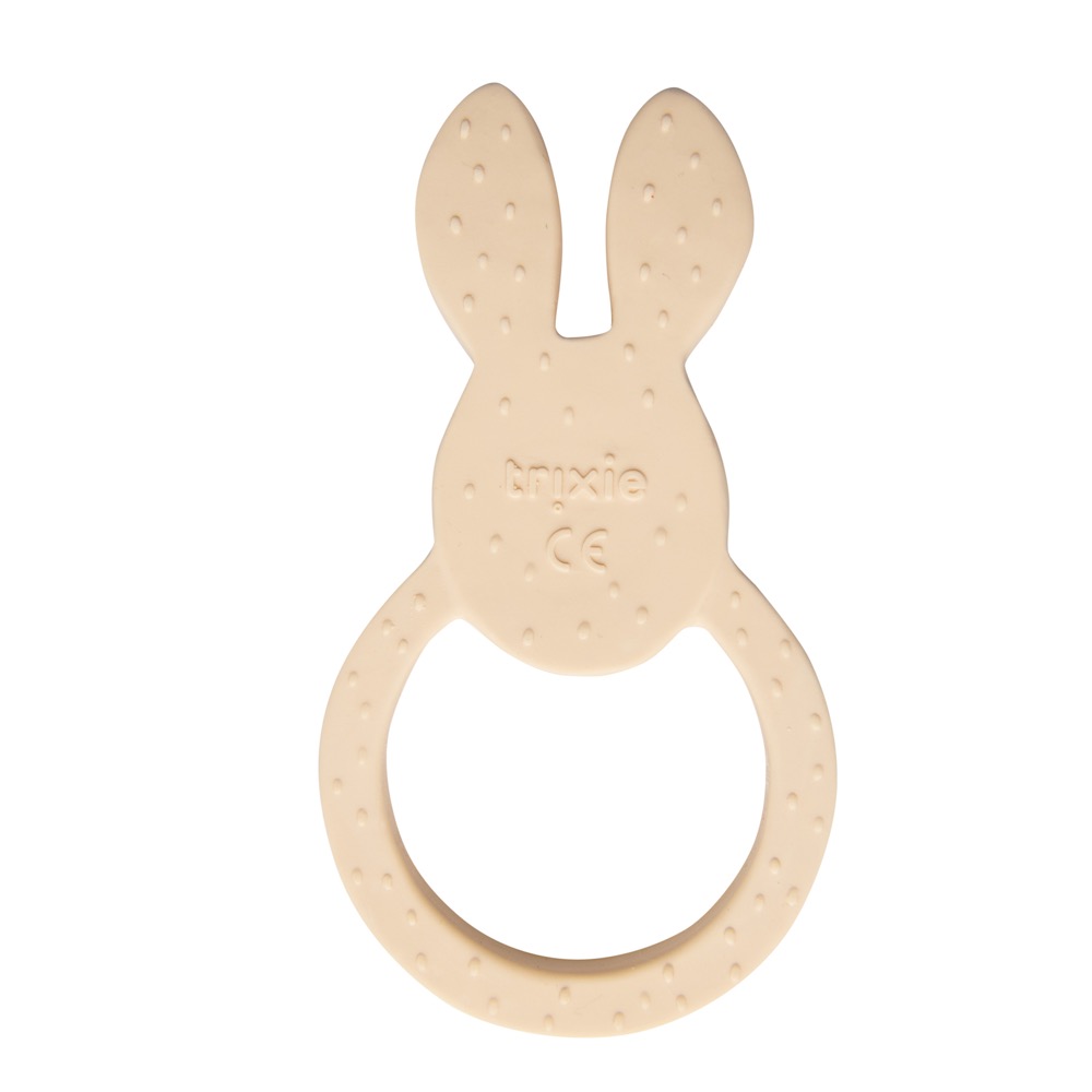 Natural rubber round teether - Mrs. Rabbit